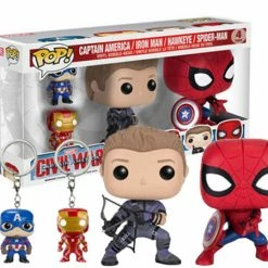 Animetasia Common Funko Pop Marvel Civil War "Hawkeye, Spider-Man, Captain America, Iron Man" 4-Pack